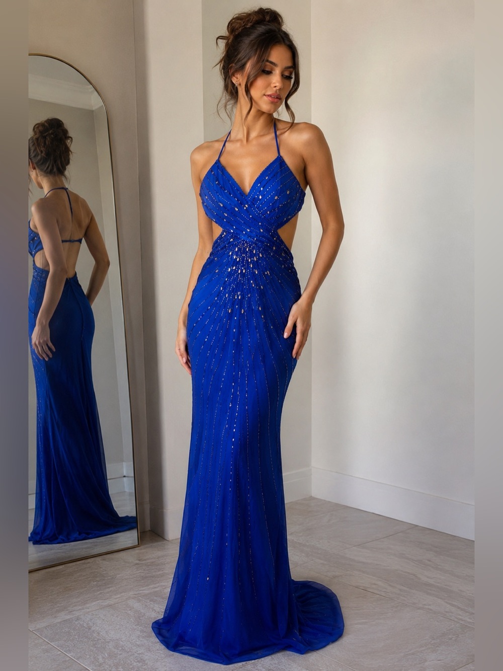 Elegant Royal Blue Evening Gown